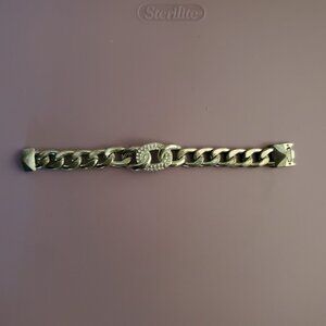 Heavy Chain Link Bracelet with Rhinestone "Infinity" Detail